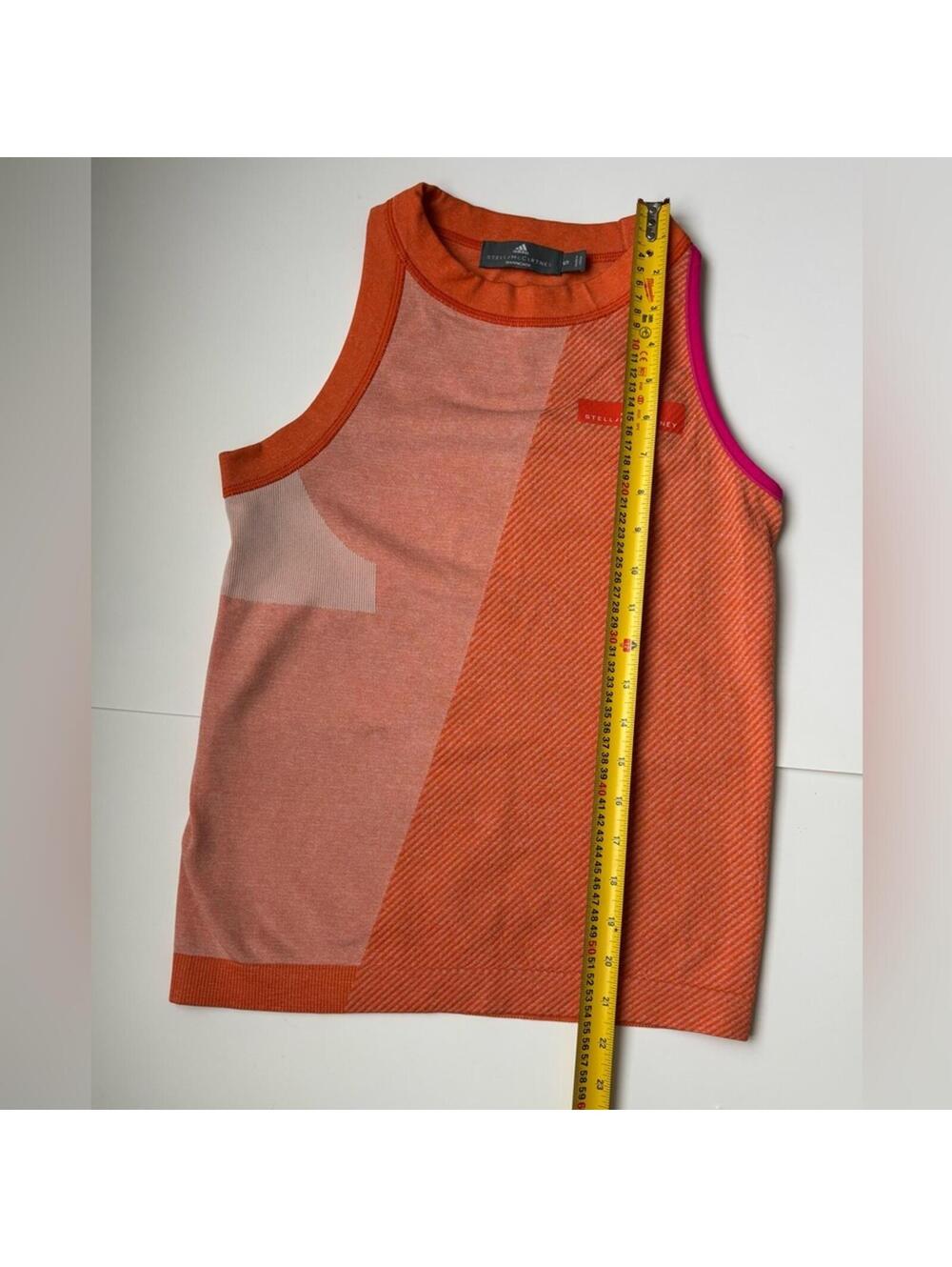 Adidas Stella McCartney Tank Top Orange Pink Small Athleisure Sporty Clean Girl - Picture 6 of 7
